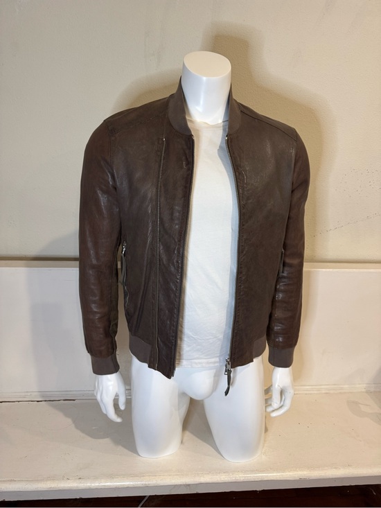 All Saints Other - AllSaints Langley Bomber Jacket, Brown Leather, Suede Panel, medium RARE archive